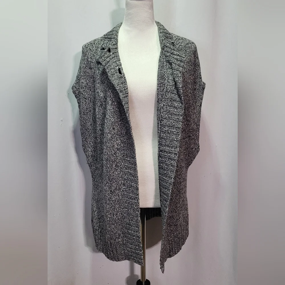 Worthington Women's Gray Turtle Neck Short Sleeve Knit Cardigan Sweater Size 1X - Picture 6 of 12